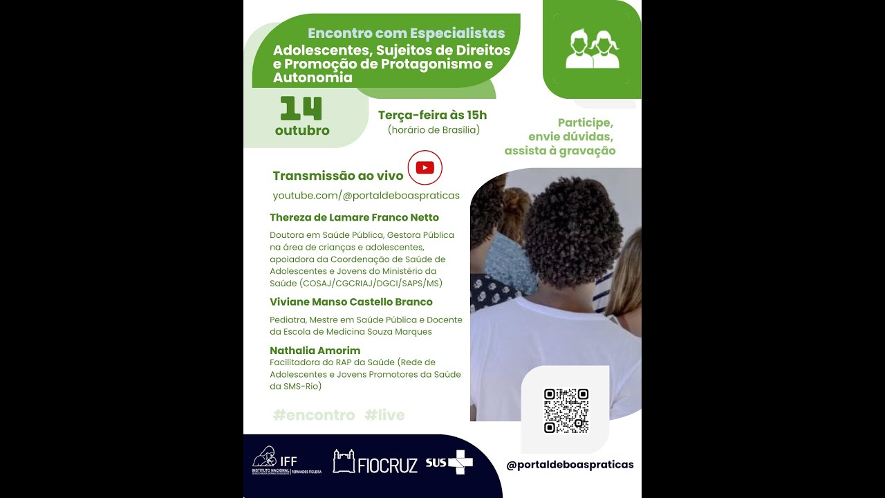 Encontro com Especialistas 14/10/2025 Adolescentes, Sujeitos de Direitos e Promoção de Protagonismo