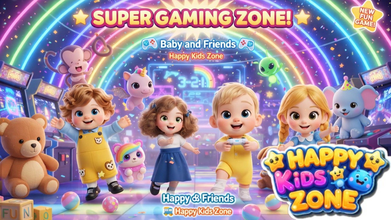Gaming🎮Time🚗Funs🎊With🐰Baby &Friends🎉Cartoon Kids Video⭐Happy Kids Zone⛅Nursery Rhyme &Song For kids🤩