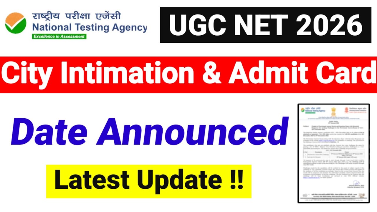 UGC NET City Intimation & Admit Card इस Date को आएगा | UGC NET June 2026 | UGC NET Mentor