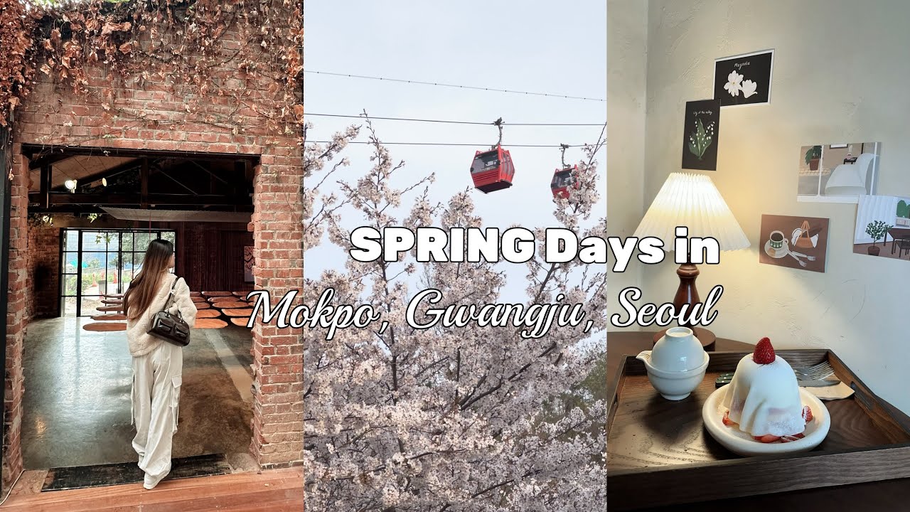 🇰🇷 TRAVEL VLOG | Spring in Seoul, Mokpo, Gwangju 🌸 (Cherry Blossoms, Cafés & Cute Shops)