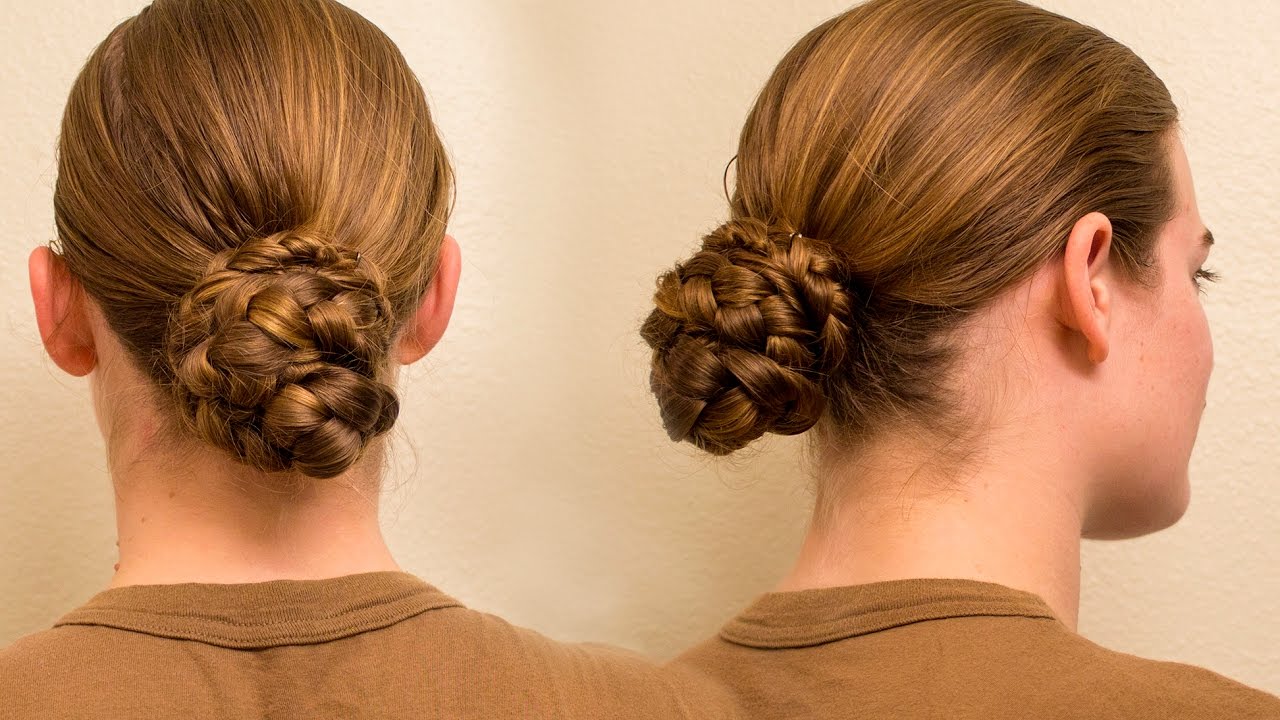 Military Regulation Braid Bun for Long Hair