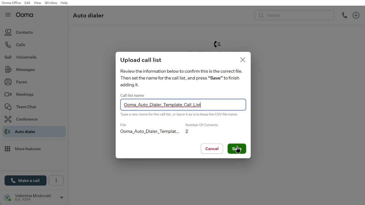 17. Ooma Office Tutorial: Auto Dialer Module