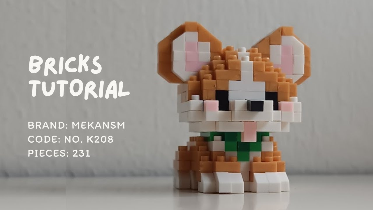 How to Build Pet Welsh Corgi Dog | MEKANSM Pet Day K208 Block Tutorial (231 Pieces)
