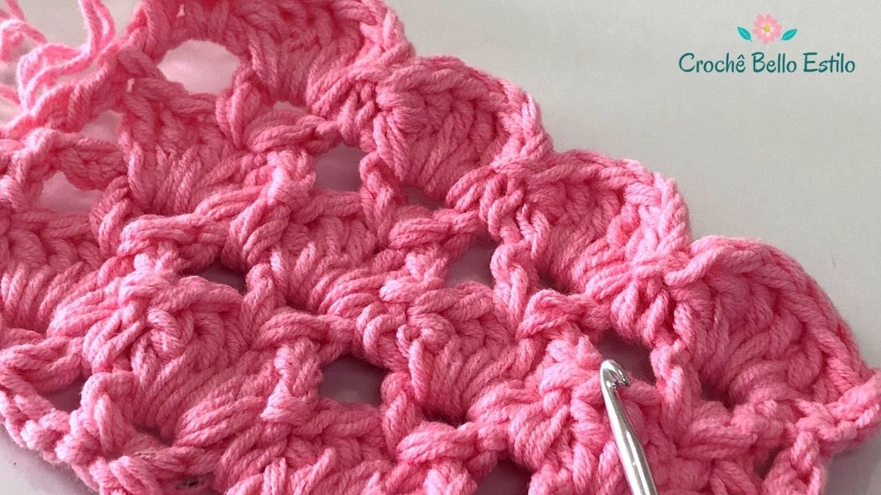 PONTO DE CROCHÊ PARA MANTA DE BEBÊ #CrochetStitch #mantadecroche