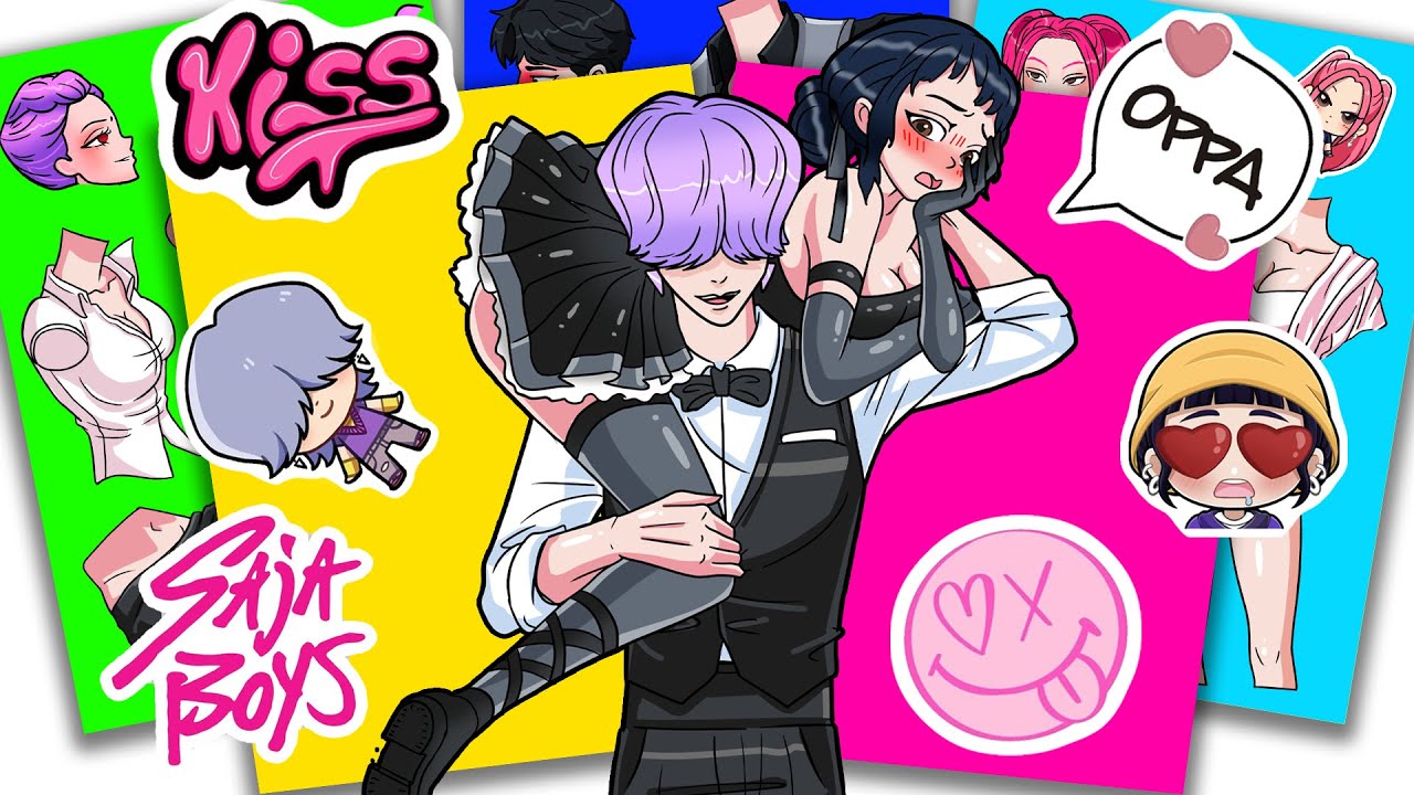 KPOP DEMON HUNTERS Sticker HUNTRIX ZOEY x MYSTERY SAJA BOYS | Sticker Book DIY
