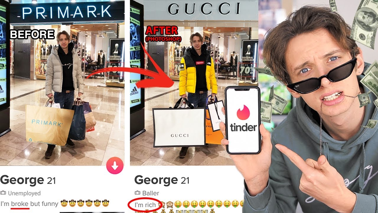 I FAKED being RICH on TINDER for a whole WEEK *PHOTOSHOPPING MY TINDER* PRANK