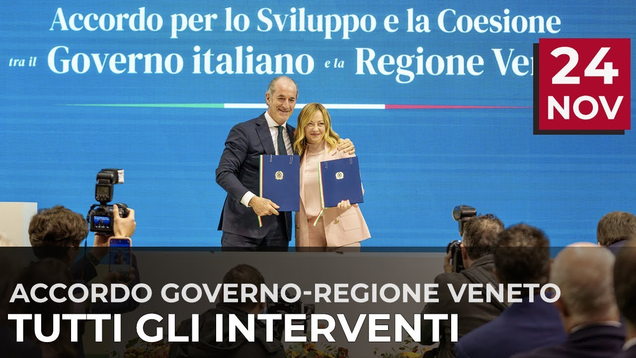 Cerimonia di Firma dell'Accordo per la coesione con la Regione Veneto
