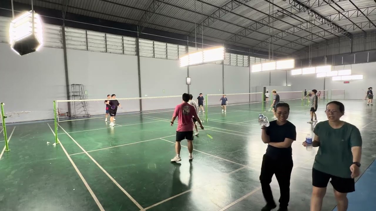 ตีก๊วน🏸: TT+BB vs SUN+MAI ⏩️⁨ @SAENGNUEABAD ​