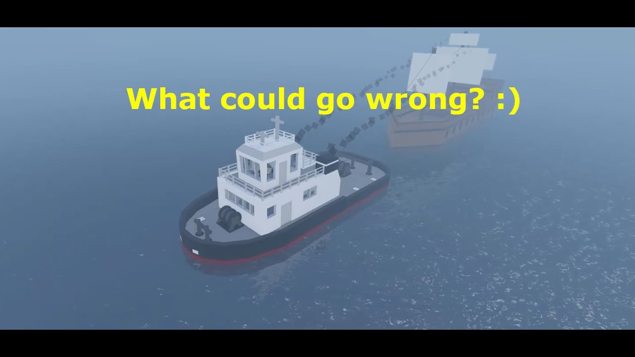 Towing the wooden ship to Firelight Bay (Roblox)