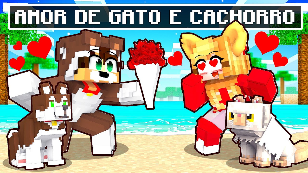 MENINA GATO e GAROTO CACHORRO ESTÃO APAIXONADOS o FILME no Minecraft