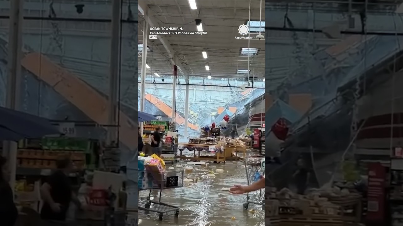Massive Floods in New Jersey, BJs Ceiling Collapses!