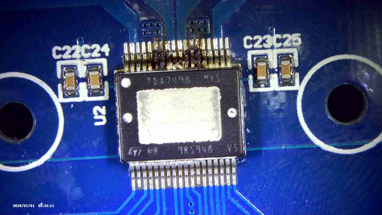 Repairing audio power amplifier based on TDA7498. Replacing the chip