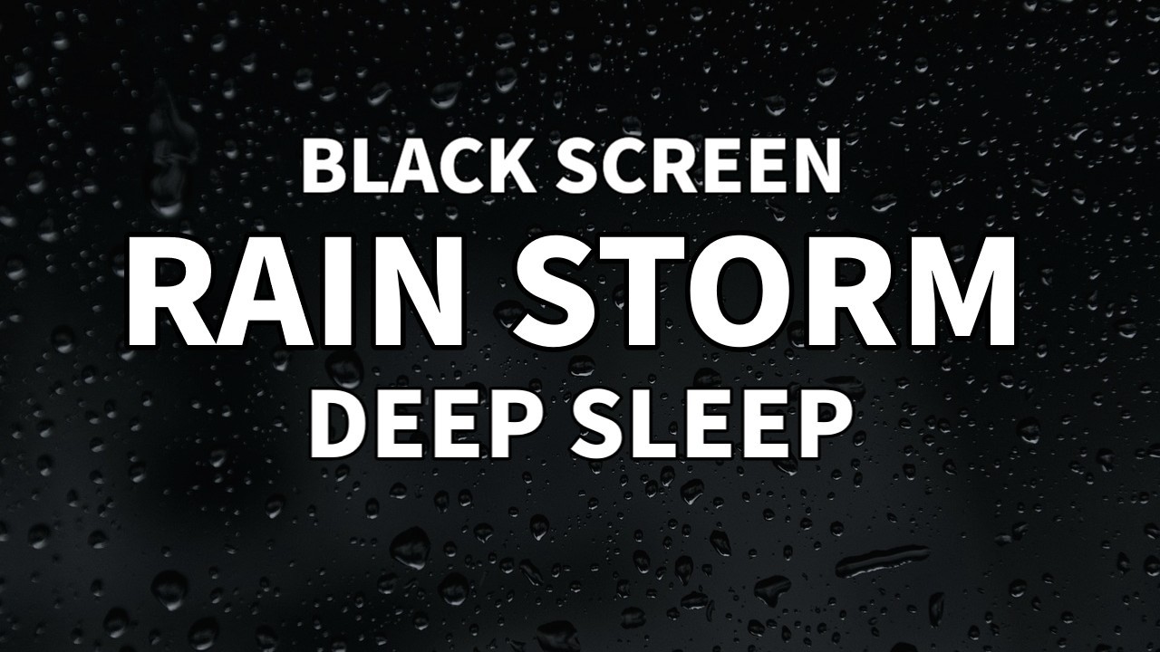 Black Screen Rainstorm for Sleep (8 Hours, No Thunder) | Heavy Rain and Wind Sounds