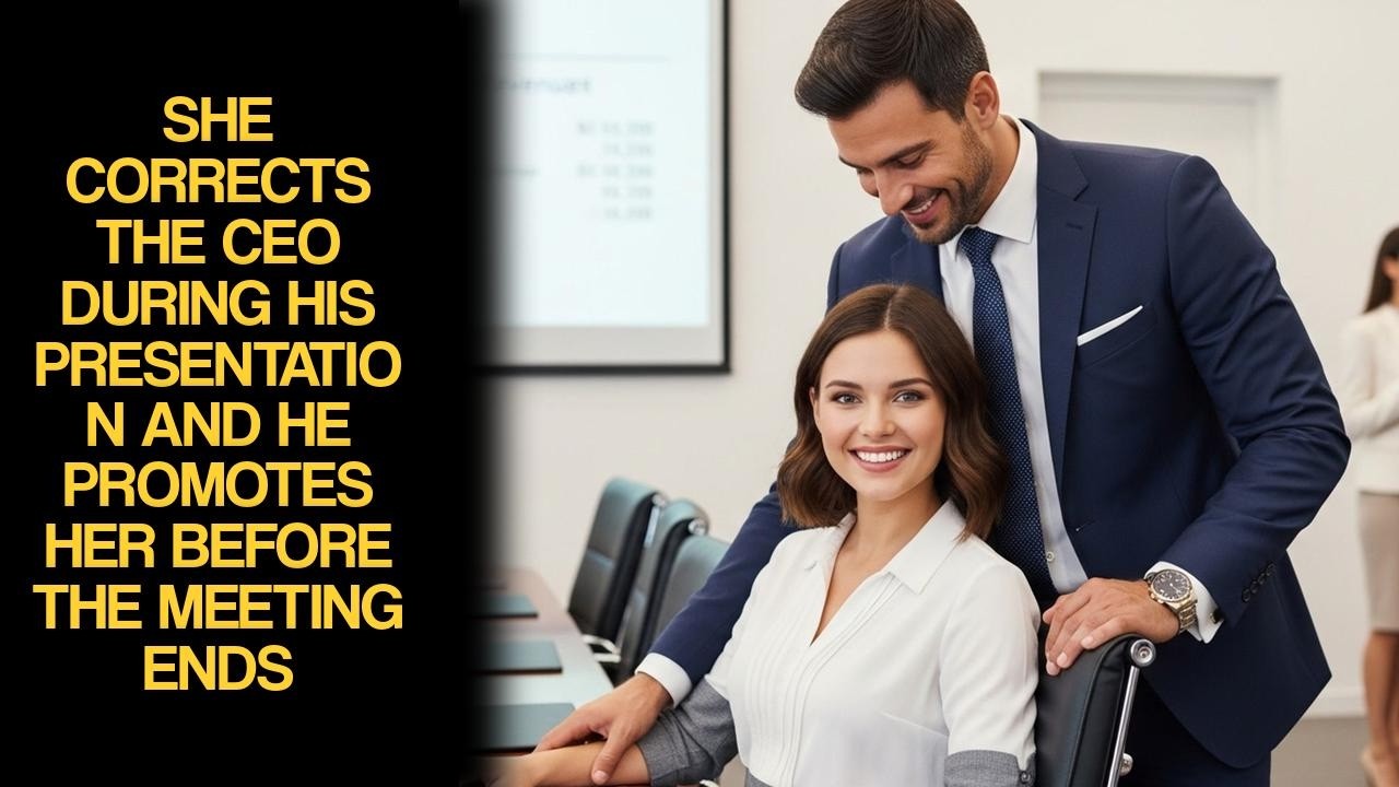 She Corrects The CEO During His Presentation And He Promotes Her Before The Meeting Ends