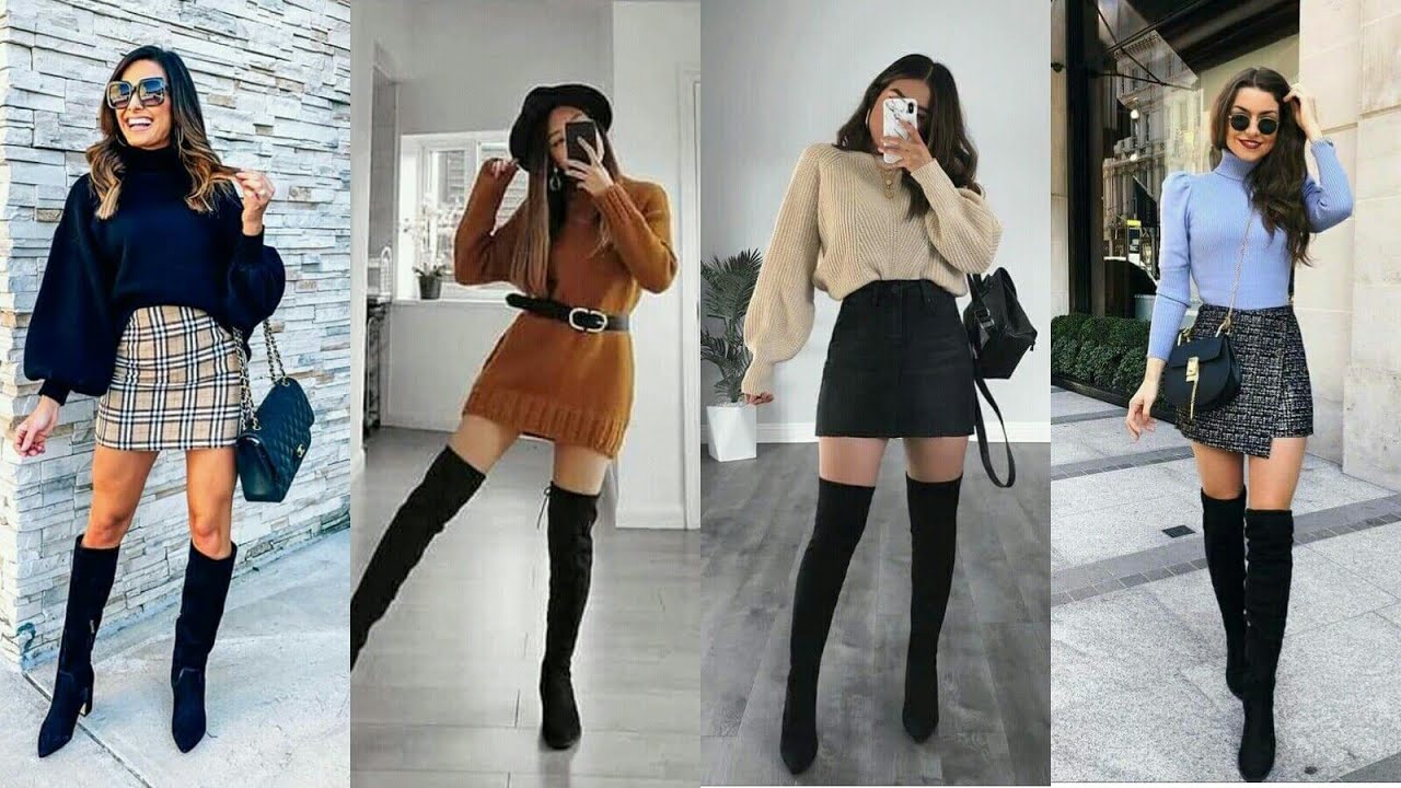 HERMOSOS OUTFITS Con BOTAS LARGAS De MODA 2021 / OUTFITS Para OTOÑO INVIERNO 2021