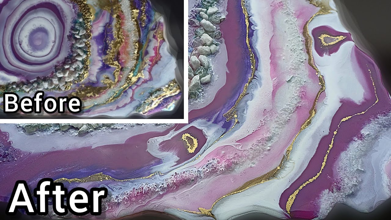 #175 How to FIX a failed Epoxy RESIN Pour / GEODE Tutorial / Can you Paint over Resin? Part 2