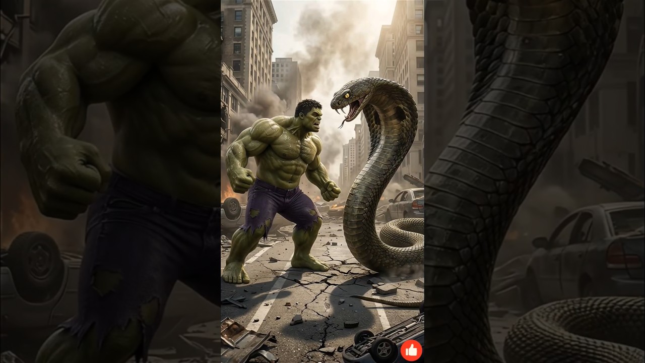 Hulk saves people from a giant snake 🐍 
