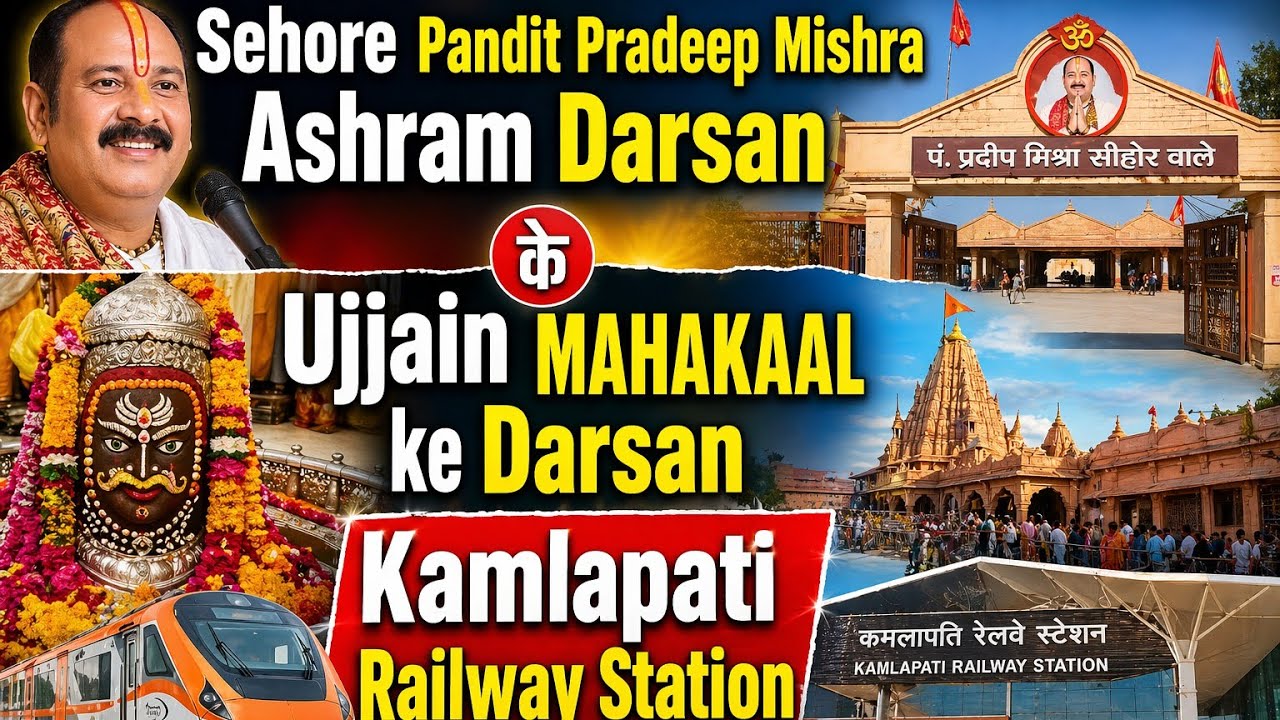 Sehore Pandit Pradeep Mishra Ashram Darsan| Ujjain MAHAKAAL ke Darsan | Kamlapati Railway Station|