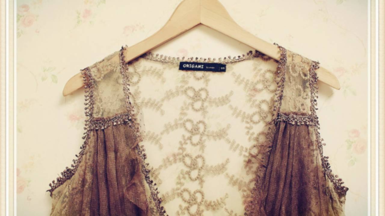 Mori Girl Sleeveless Cardigan Lace Patchwork Crochet Hollow Out Mesh Shirt Blouse #17923