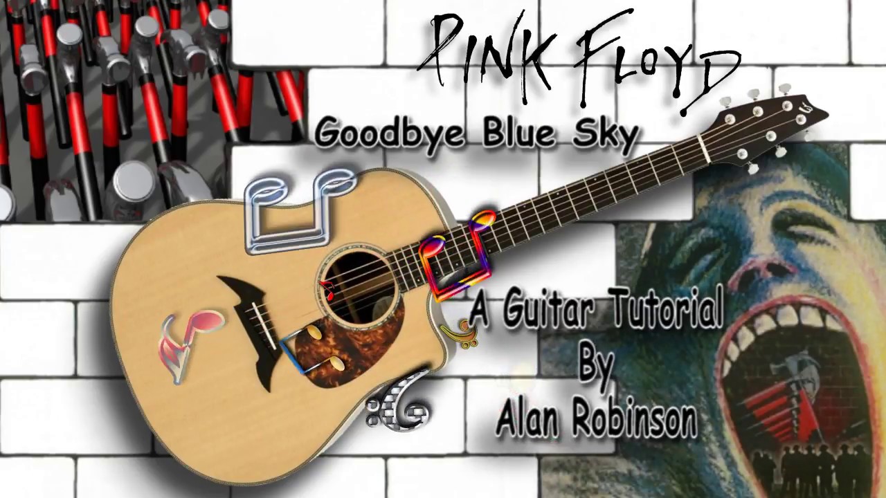 Goodbye Blue Sky - Pink Floyd - Acoustic Guitar Lesson (Instrumental - Drop D Tuning)