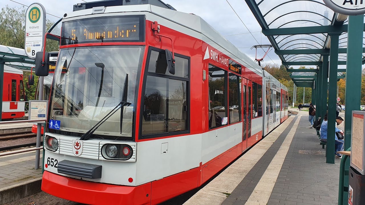 Straßenbahn Halle(Saale) | Mitfahrt auf der Linie 5 von Kröllwitz nach Rennbahnkreuz