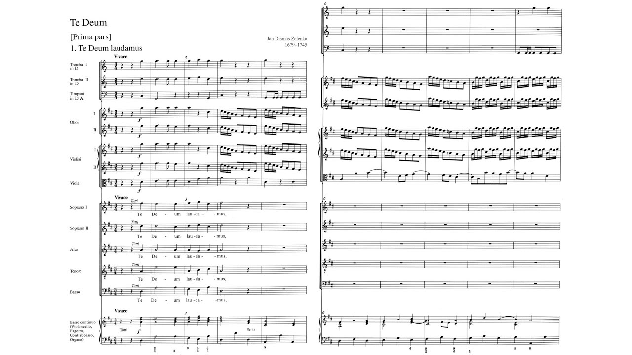 J.D Zelenka - Te Deum, ZWV 145 {Urtext score.}