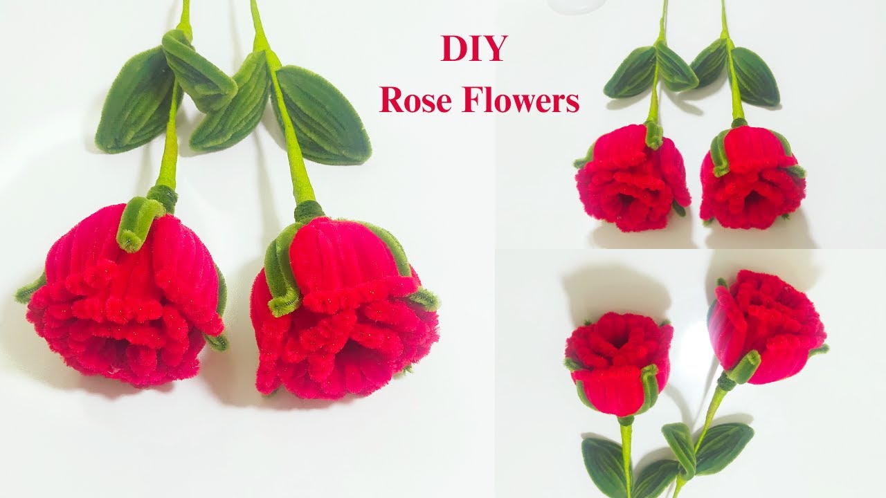 DIY Rose Flowers | how to make beautiful Red Rose Flowers with pipe cleaner | Easy Rose Flowers ❤️