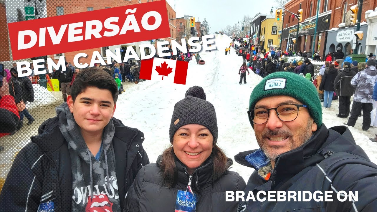Como os CANADENSES se divertem no INVERNO | BRACEBRIDGE FIRE ICE FESTIVAL 2023