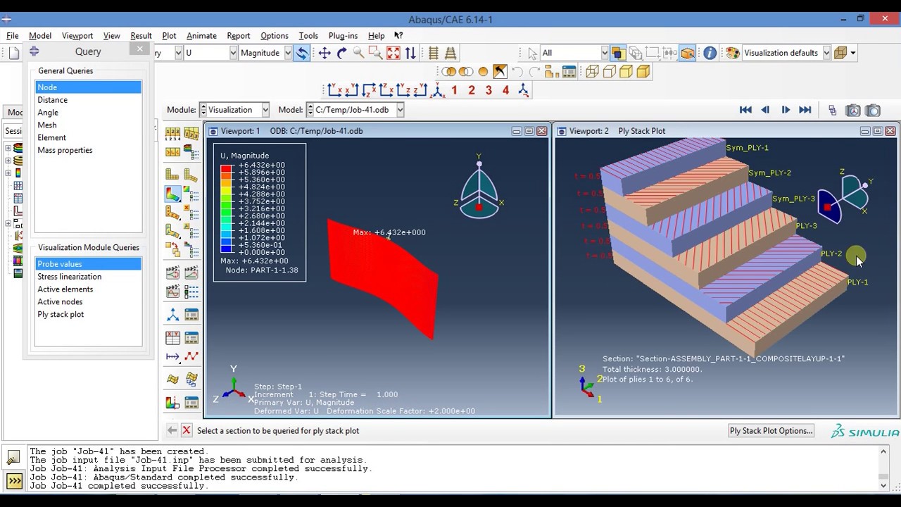 Abaqus Tutorial Videos - Static analysis of a composite plate