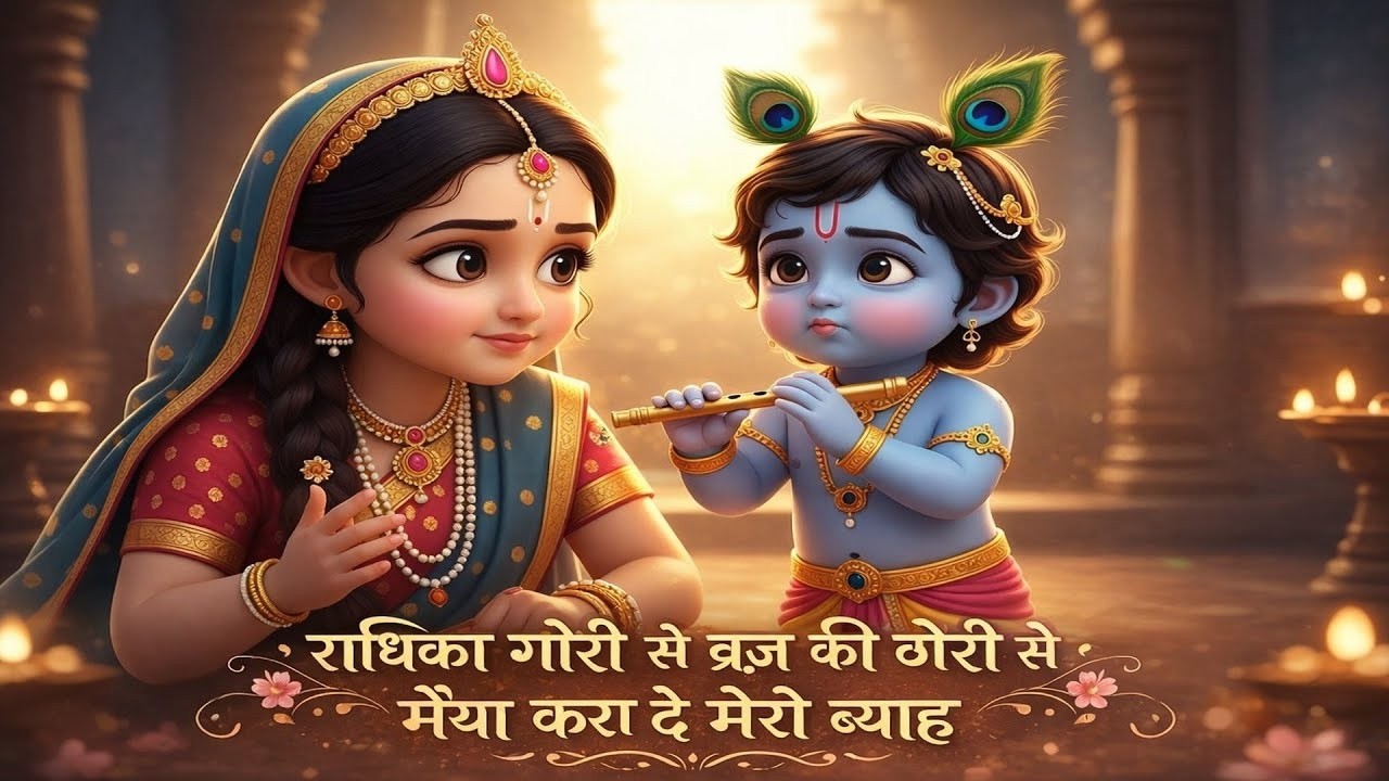 🌸 राधिका गोरी से | Cute Radha Krishna Bhajan | Bal Radha Bal Krishna | Devotional Video