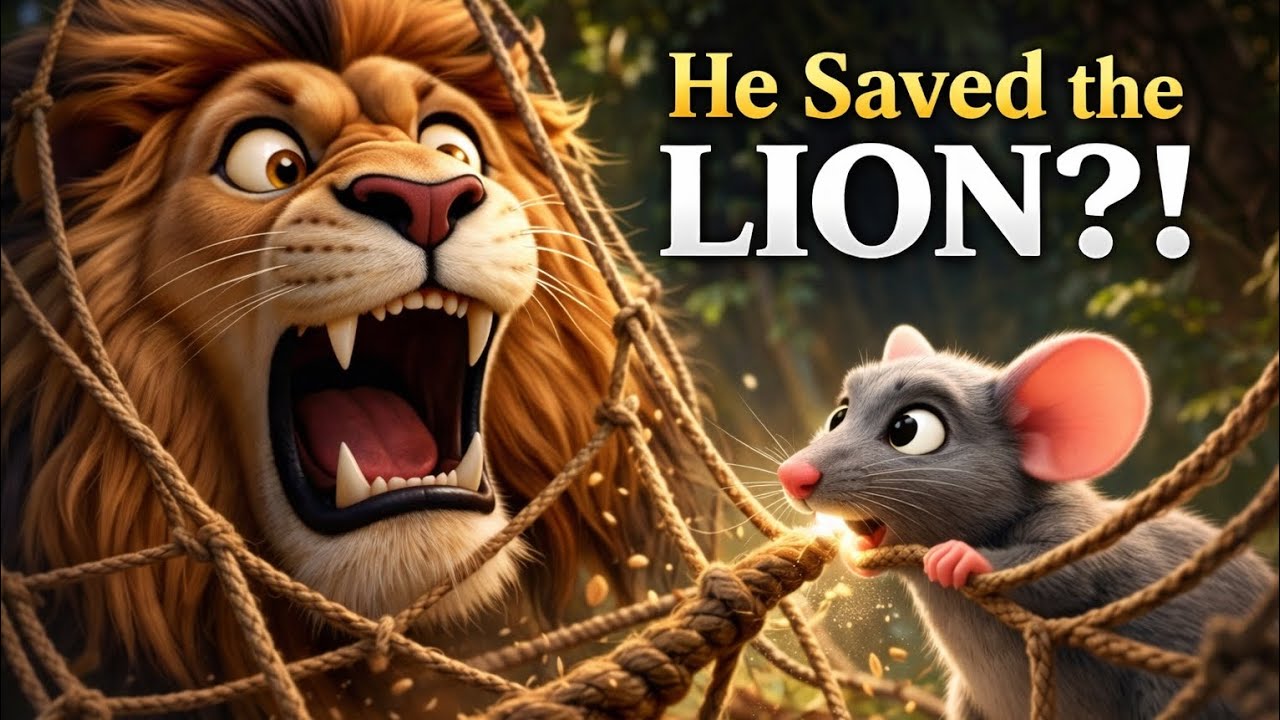 He Saved the Lion?! | The Lion and the Mouse Story for Kids