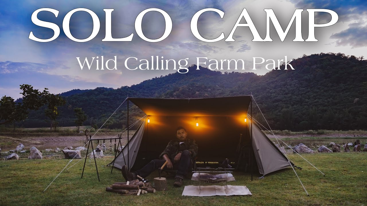 (Solo Camping) BUNDOKㅣWild Calling Farm ParkㅣBonfireㅣปากช่องㅣCAMP MOVIE l ASMR