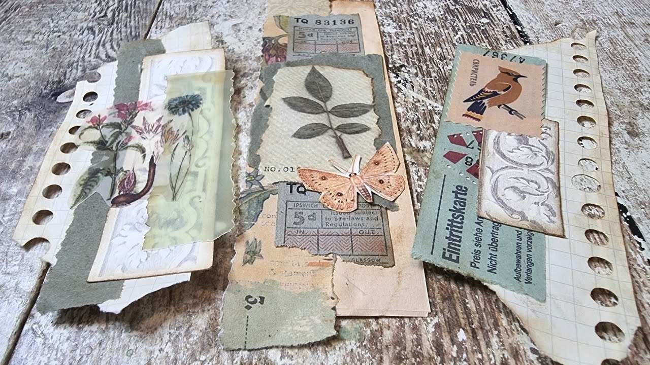 JUNK JOURNAL IDEAS - PAGE EDGE CLUSTERS - MAKING EMBELLISHMENTS 🌿VINTAGE BOTANICALS