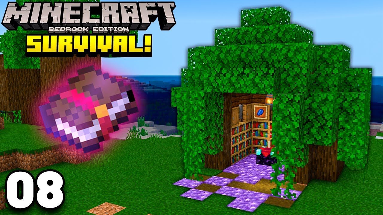 CONSTRUINDO uma SALA de ENCANTAMENTOS! - Minecraft Bedrock Survival (#8)