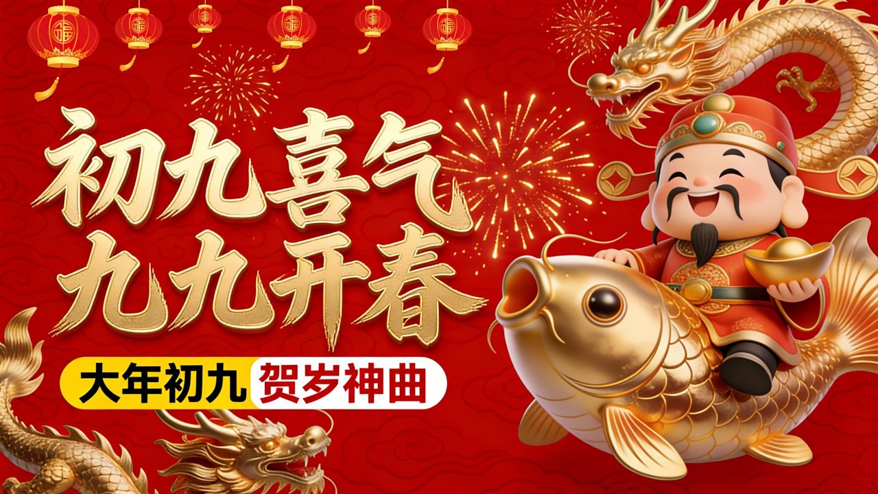 大年初九必聽賀歲歌《初九喜氣》🎉 九九歸一好運來｜女聲國潮喜慶版