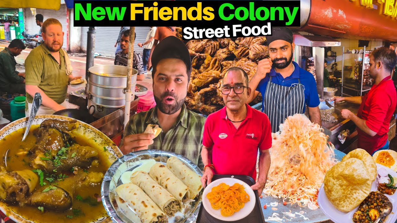 South Delhi New Friends Colony STREET FOOD | Al Bake Shawarma, 1980 Mutton Patty,100 Years Old Nathu