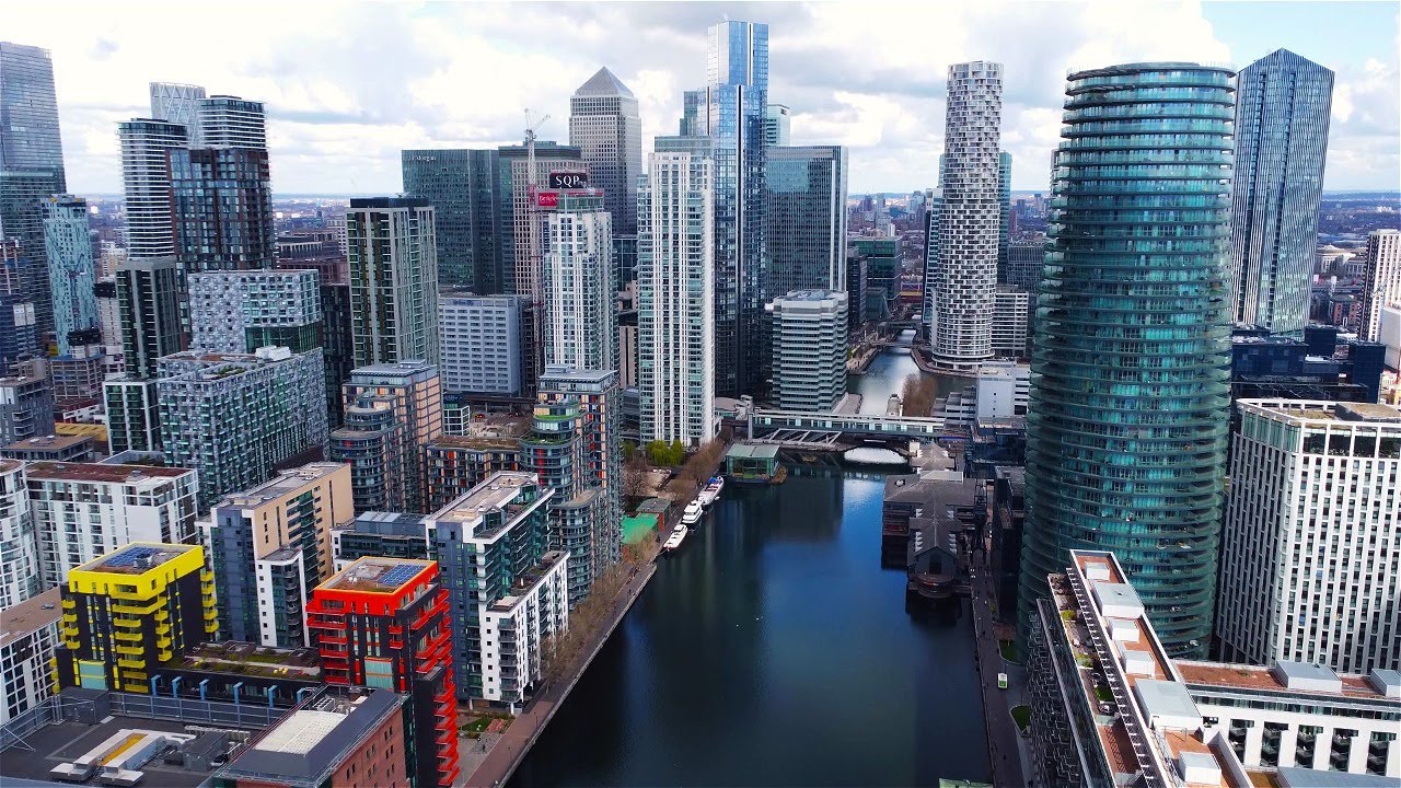 [4K] London Flight | Canary Wharf