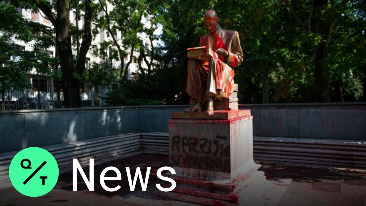 Italian Protesters Deface Statue of Indro Montanelli With "Rapist" and "Racist" Scrawls