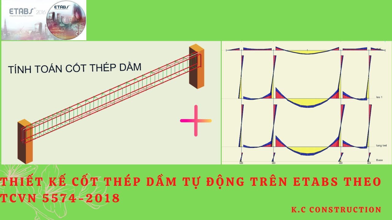 Thiết kế cốt thép dầm tự động trên Etabs theo TCVN 5574-2018