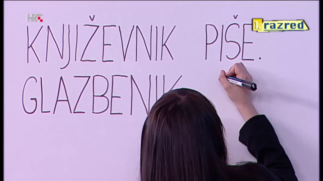 1. RAZRED - VJEŽBA PISANJA REČENICA, TEMA UMJETNICI