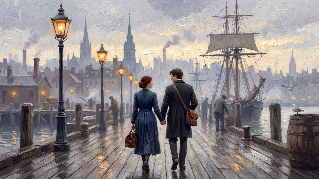 Visual Poem | A Love Amidst the Mist | 1850s New York Harbor | Monet Style