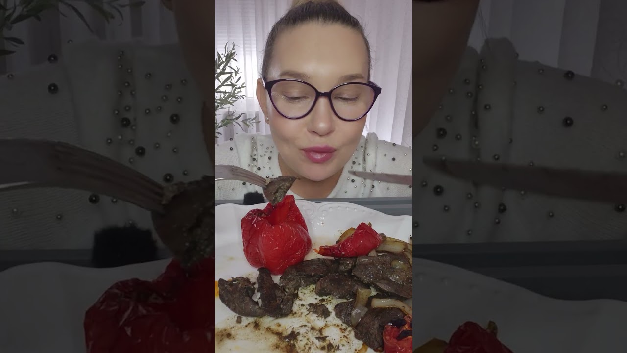 Мукбанг/Куриная печень/Овощи Запечёные/Вопрос ⁉️Ответ ⁉️