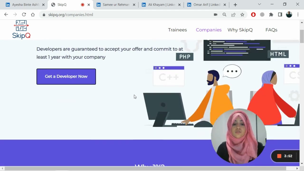 How to hire SkipQ Software Engineers - Dr. Ayesha Binte Ashfaq, Lead Academician @ SkipQ