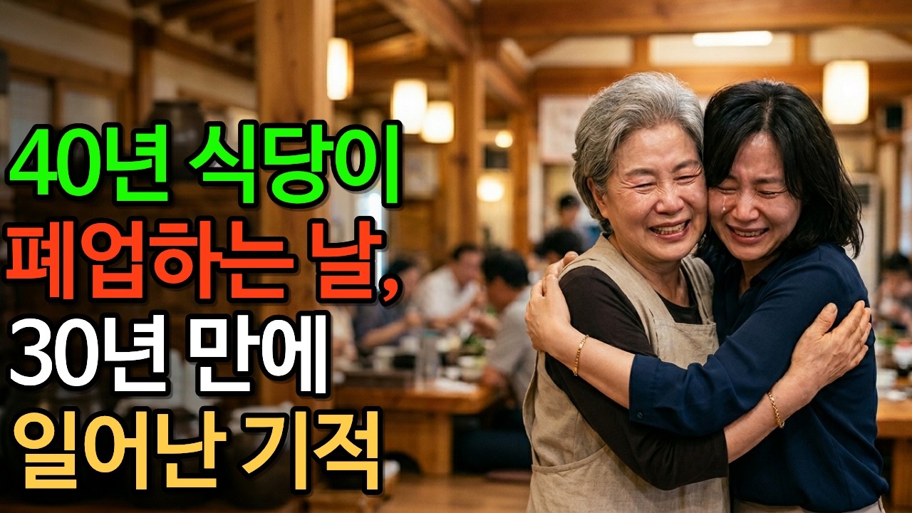 40년 식당이 폐업하는 날, 30년 만에 일어난 기적. #이야기 #사연 #스토리 #오디오북 #인생사연