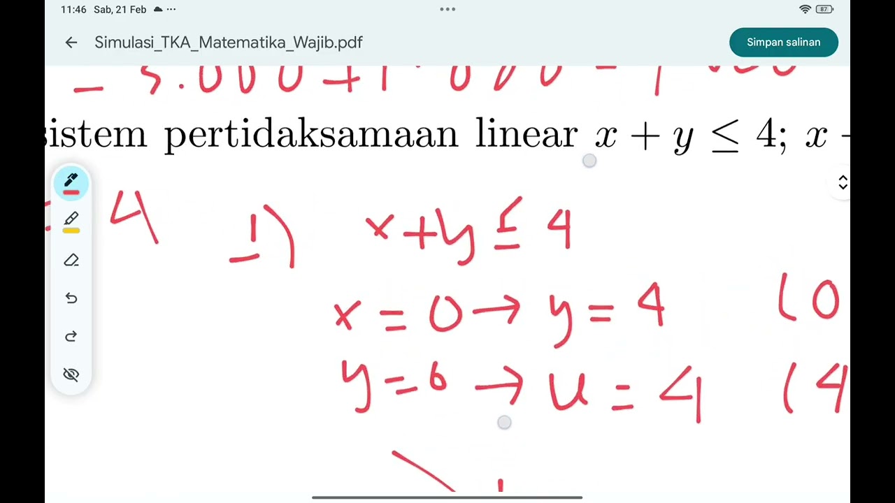 Simulasi TKA Matematika SMA Part 1