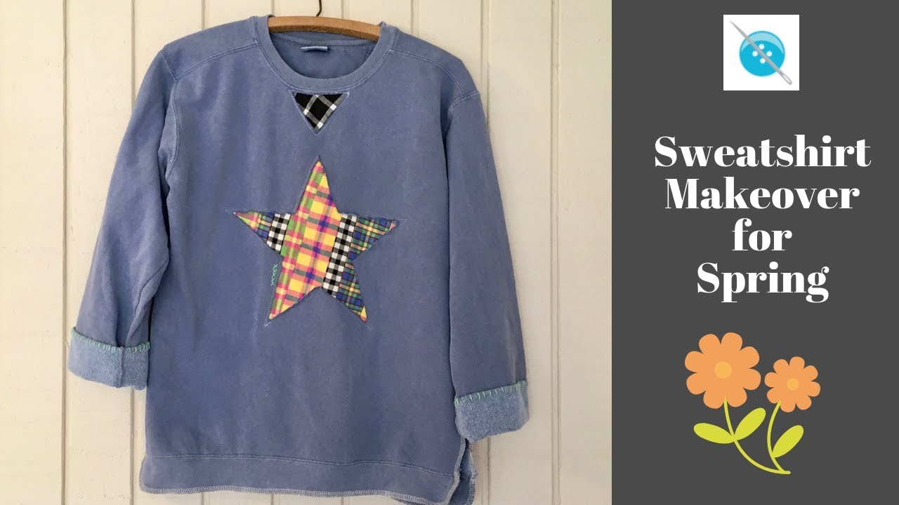 Sweatshirt Makeover for Spring, Reverse Appliqué