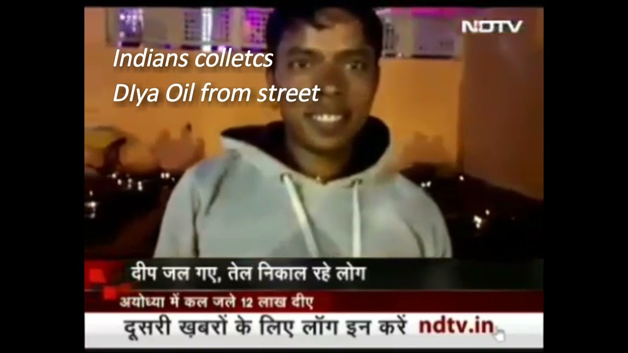 Poor India: People rushes to collect Oil from 9 lakh diyas on Diwali lightened for World record