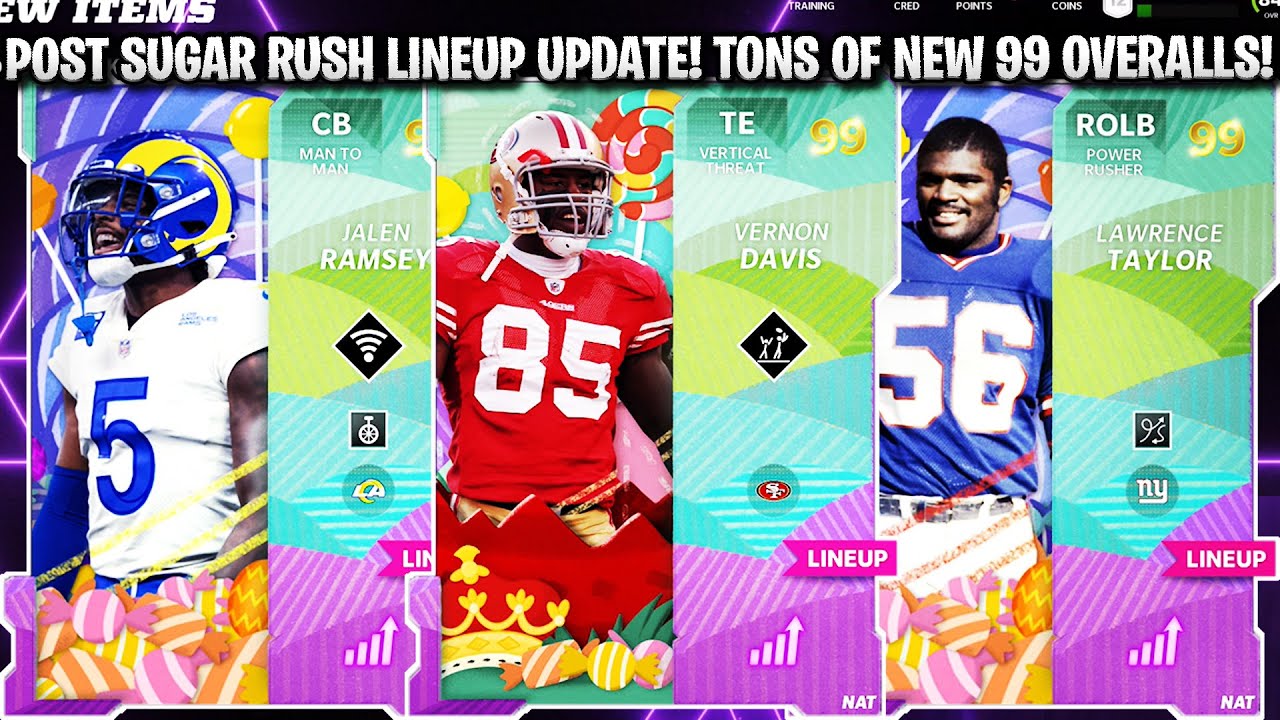 POST SUGAR RUSH LINEUP UPDATE! TONS OF NEW 99 OVERALLS! | MADDEN 22 ULTIMATE TEAM