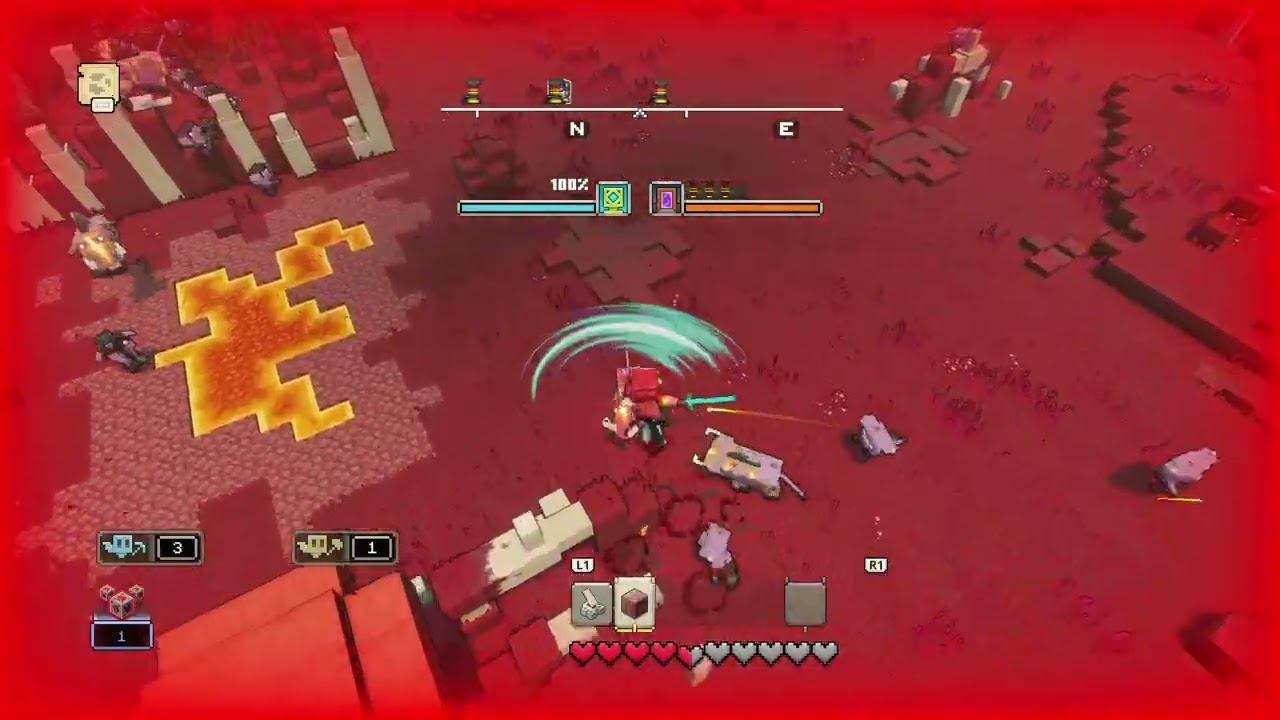 Minecraft Legends: Fightening Piglins and defeating Zoglin (Warboar) units