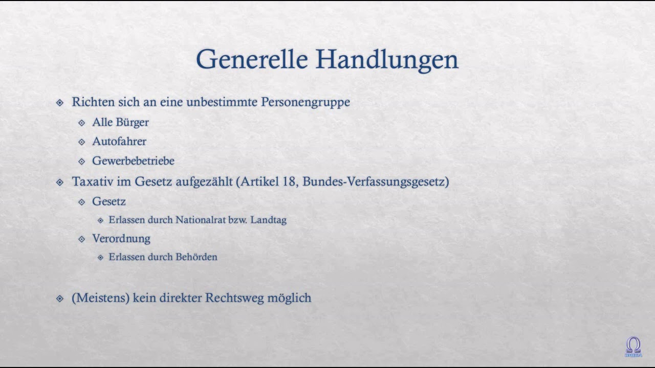 Bescheid? Gesetz? Erlass? Wie handelt eigentlich der Staat?